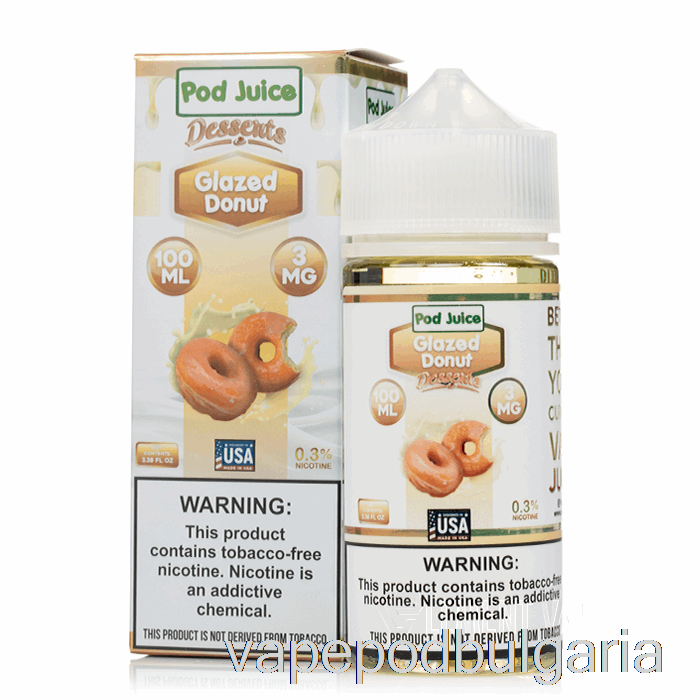 Vape 10000 Дръпки Glazed Donut - Pod Juice - 100ml 0mg